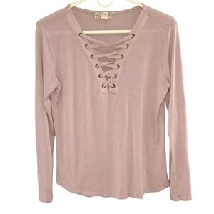 Pink Republic shirt with tie on top half size large‎ purple lilac